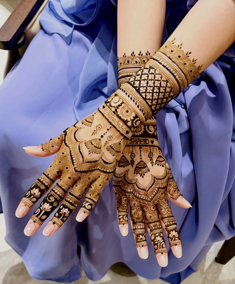 mehndi design upper hand bridal