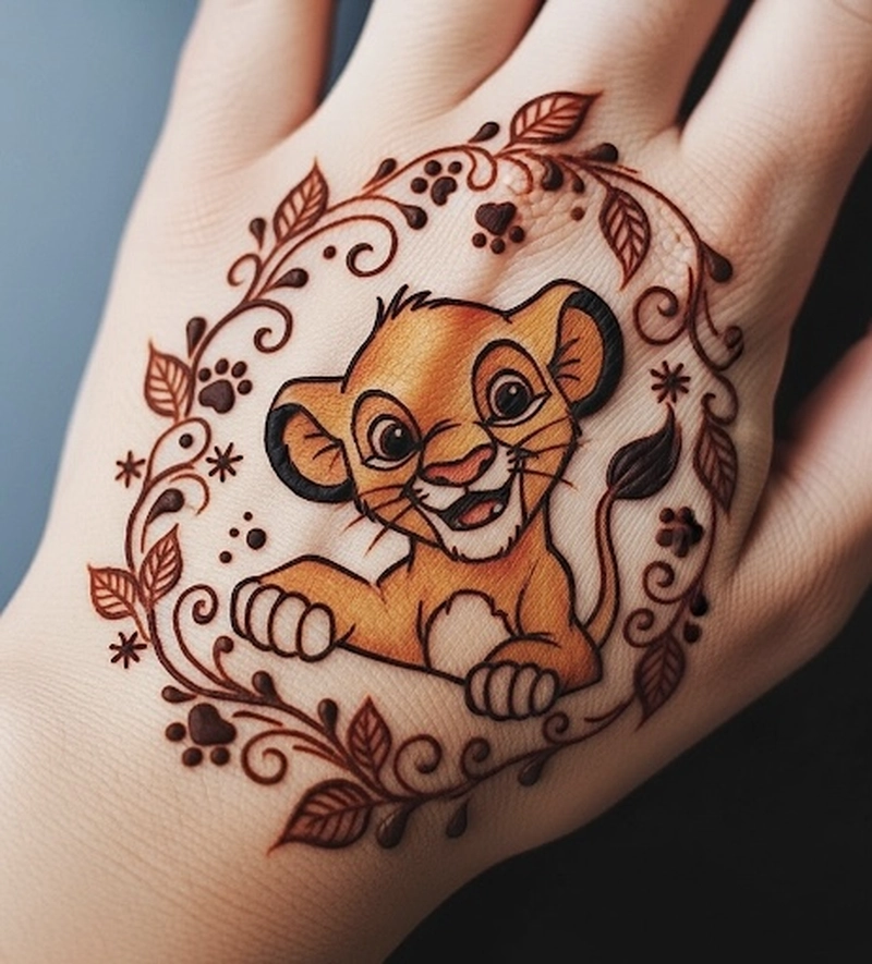 mehndi design with cartoon
