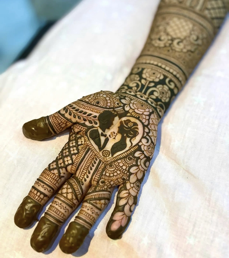 mehndi design with couple
