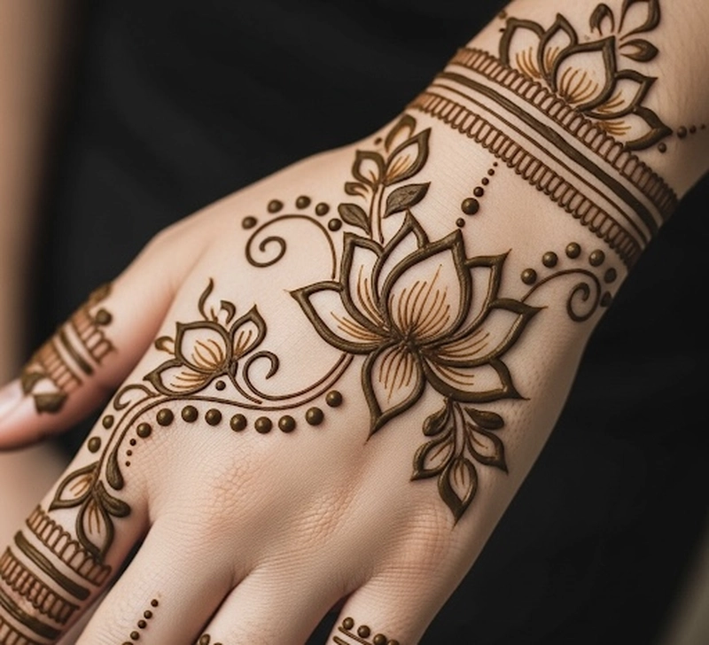 mehndi design with lotus