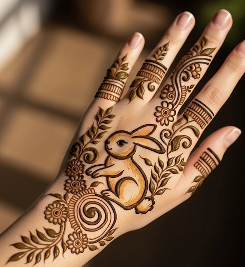 mehndi rabbit design