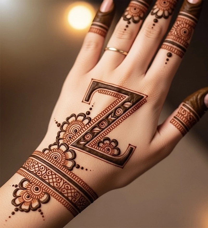minimal gen z mehndi design