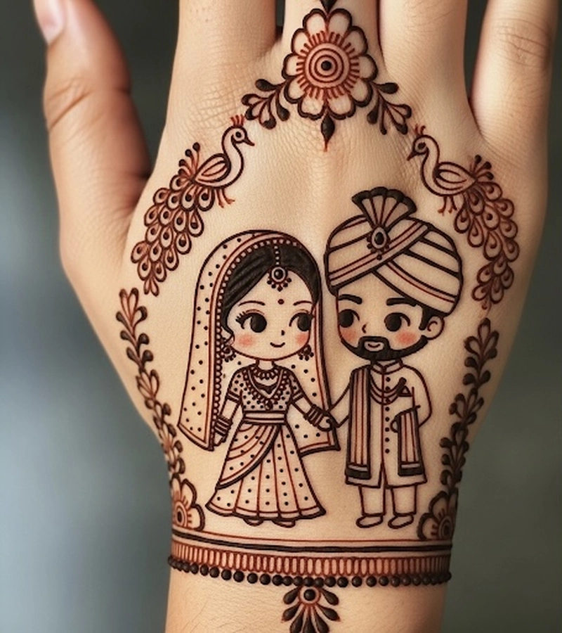 new couple mehndi design images