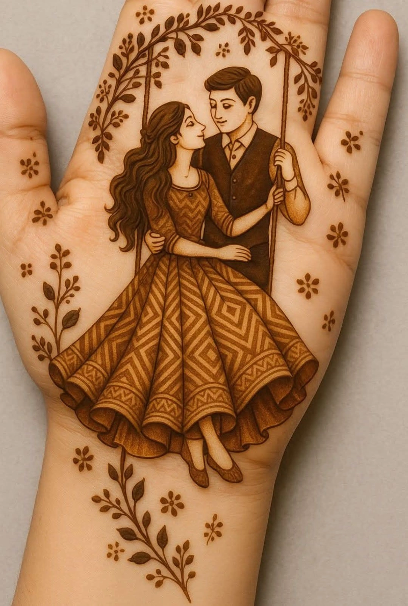 new couple mehndi design
