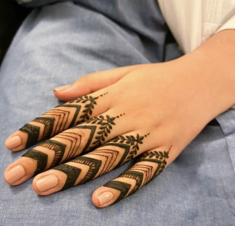 only finger mehndi design easy