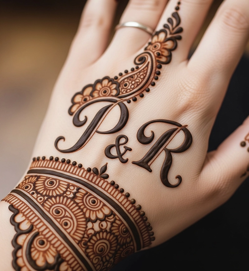 p and r mehndi design