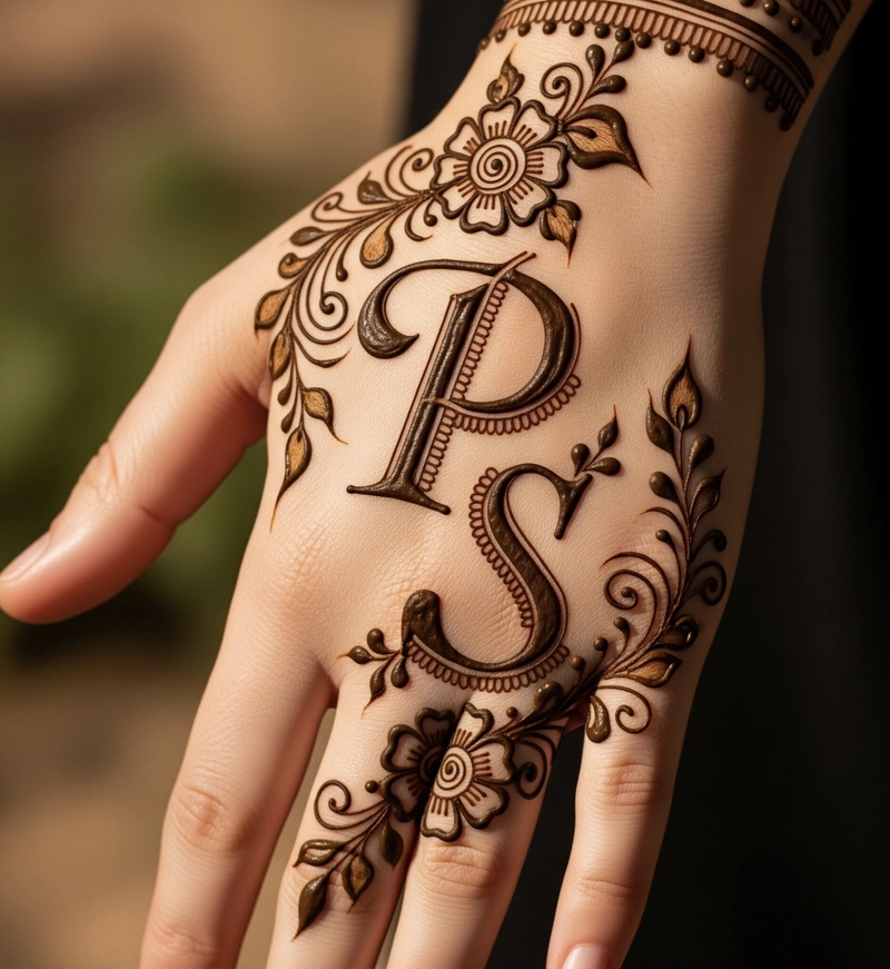 p and s mehndi design