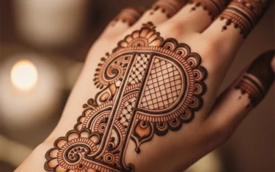 p letter name mehndi design