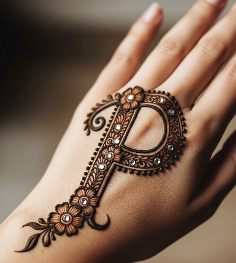 p mehndi design simple