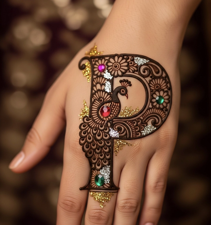 p name mehndi design simple