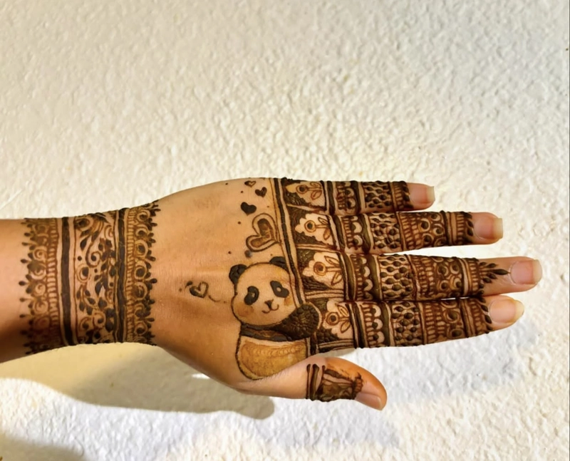 panda mehndi design arabic