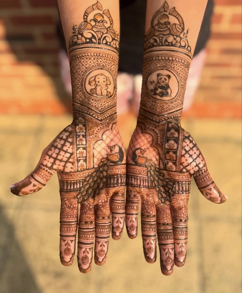 panda mehndi design
