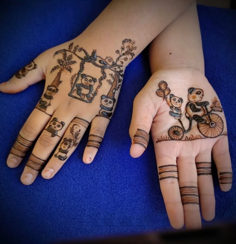 panda wali mehndi design