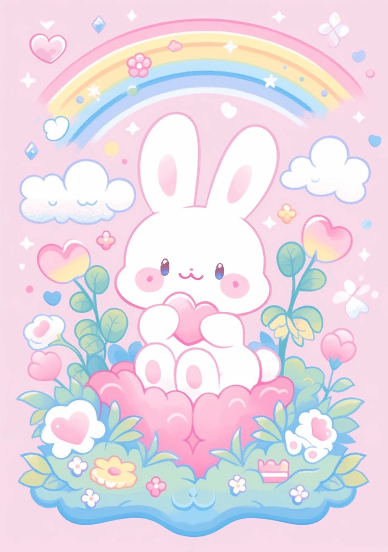 pink cute rabbit cartoon dp