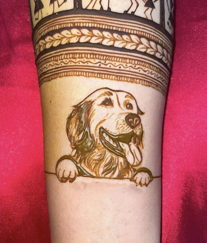 puppy henna design