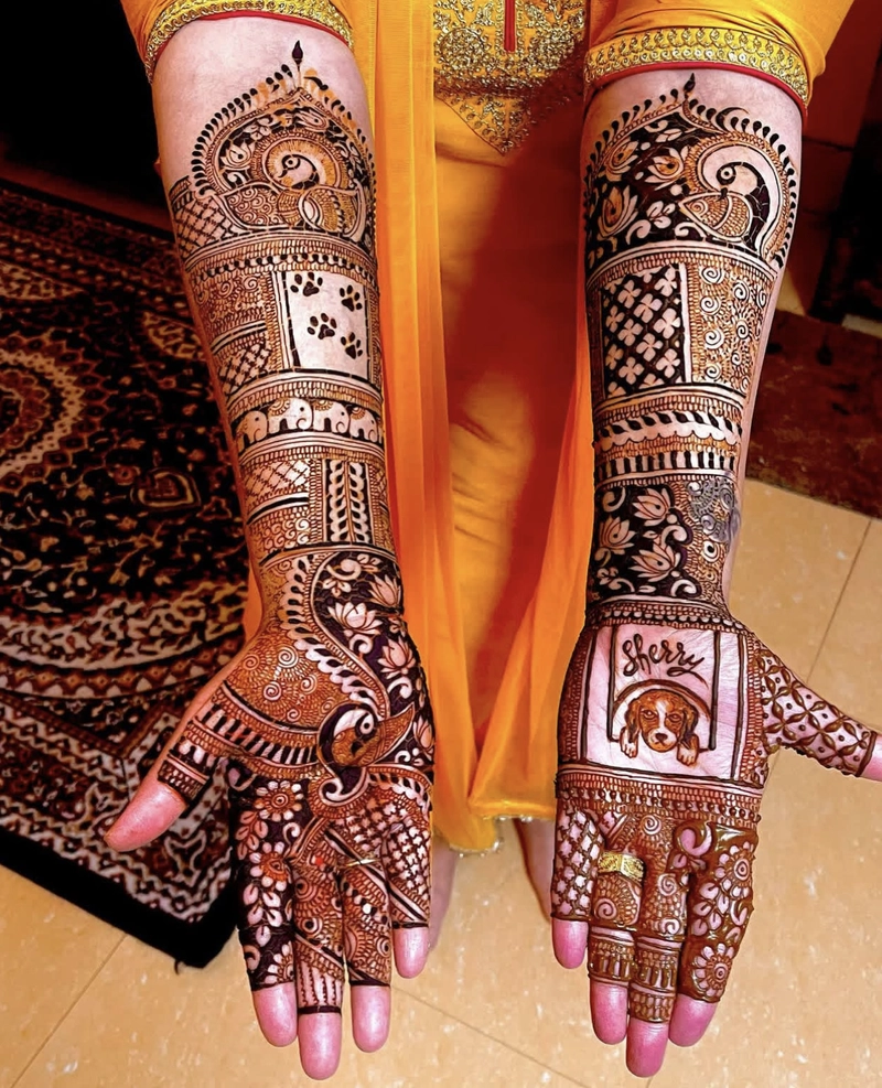 puppy mehndi design
