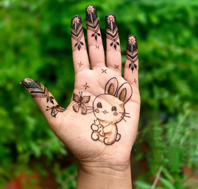 rabbit henna design