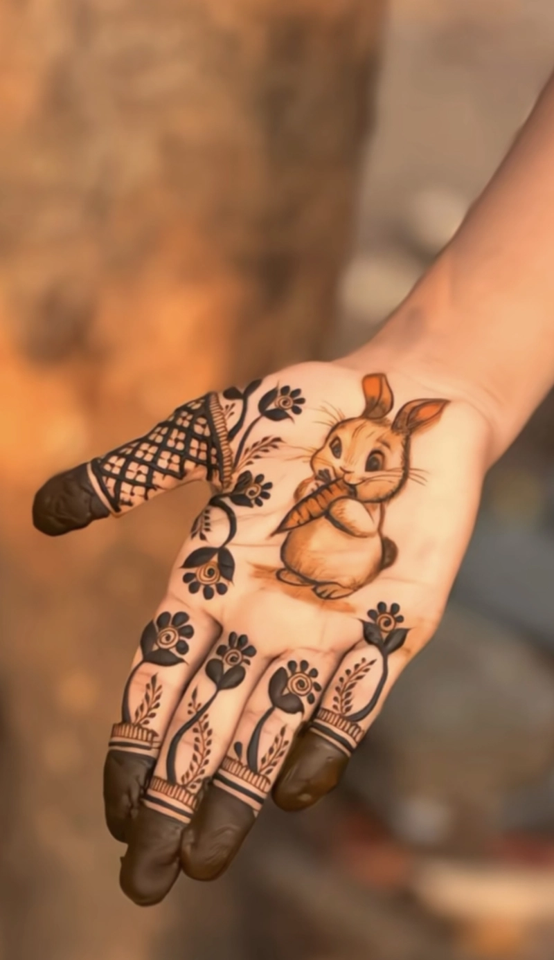 rabbit mehndi images