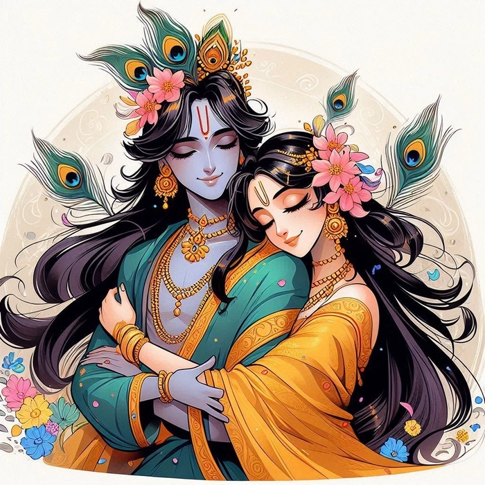 radha krishna cute dp