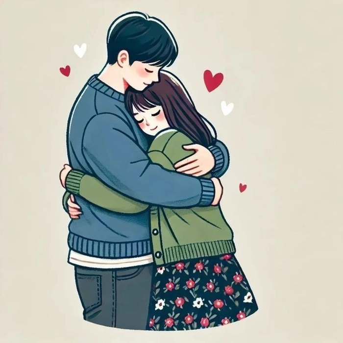 romantic couple hugging dp