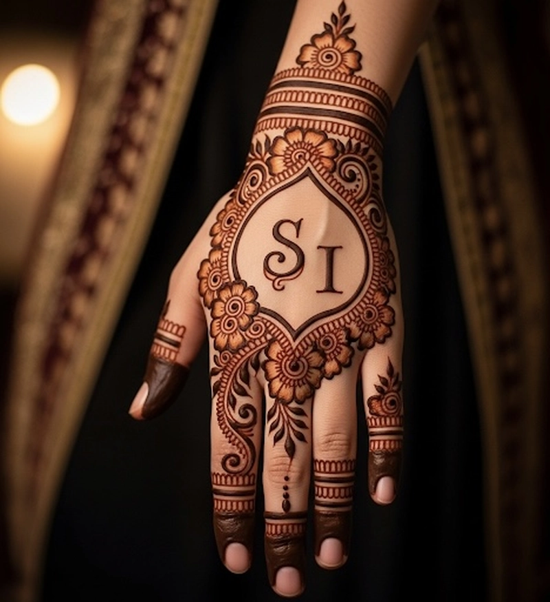 s and i mehndi design
