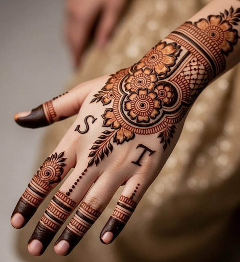 s and t mehndi design