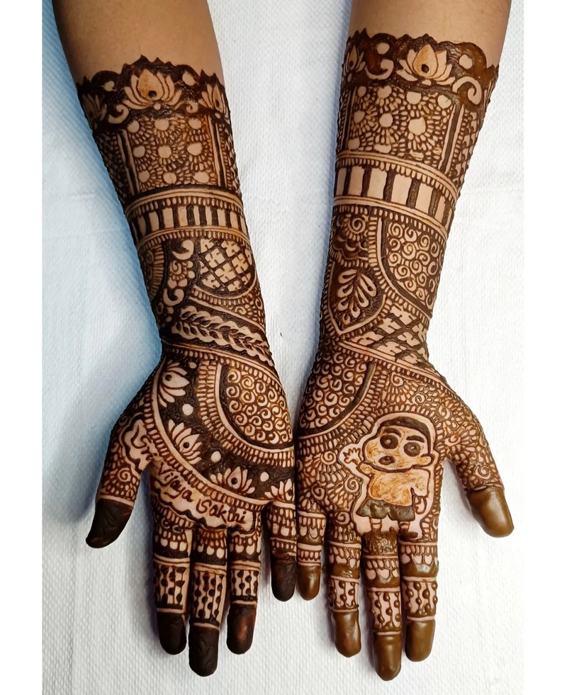 shinchan cartoon mehndi design