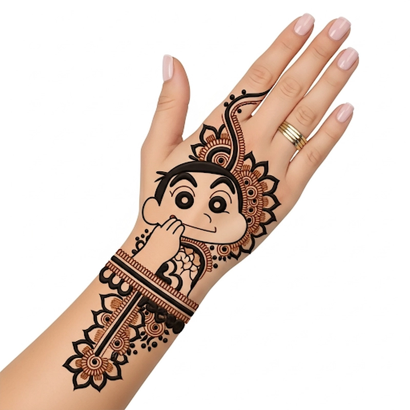 shinchan mehndi design arabic