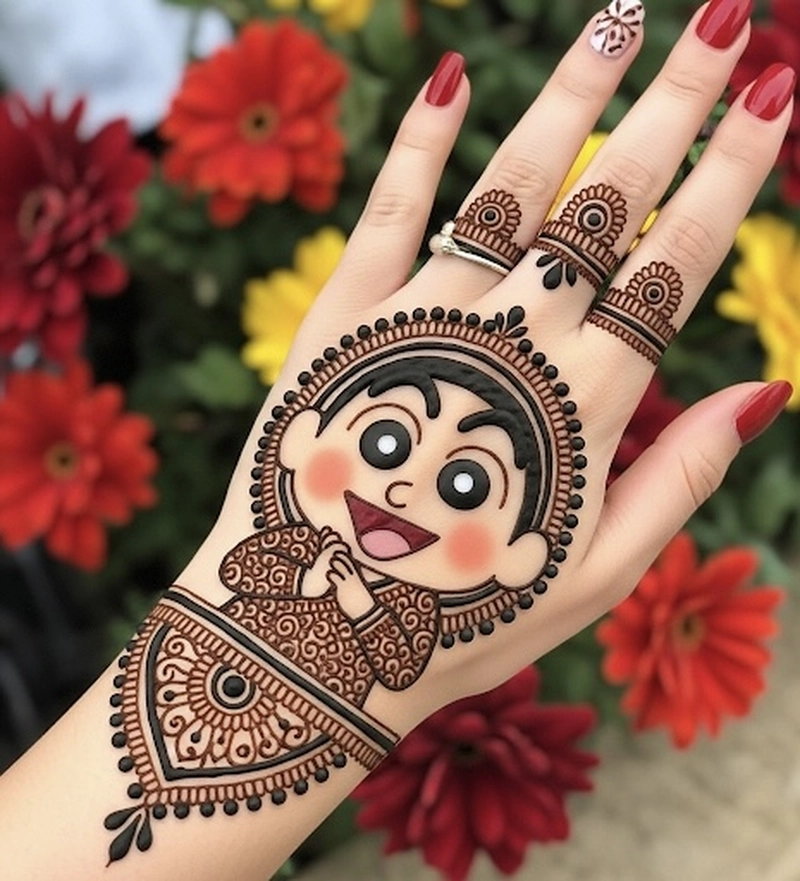 shinchan mehndi design simple simple and beautifu pics