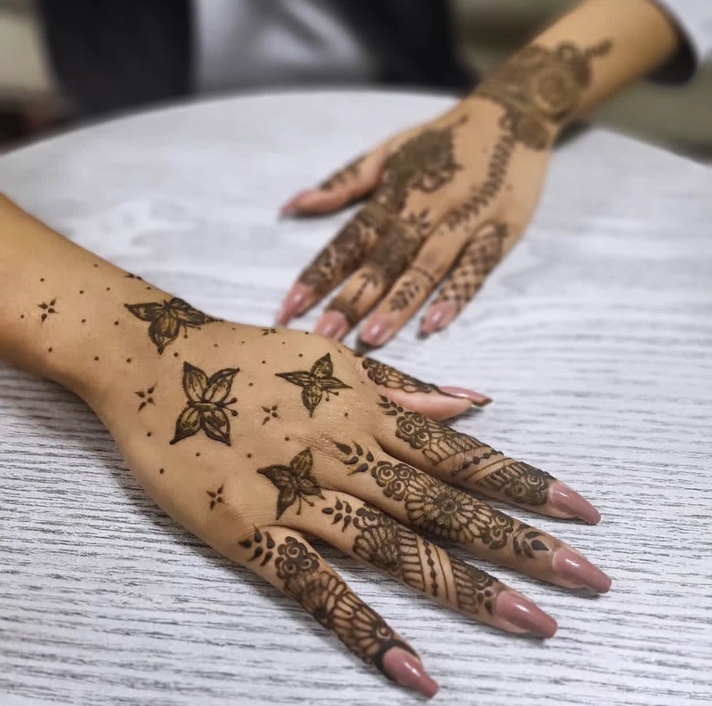 simple butterfly mehndi design back hand