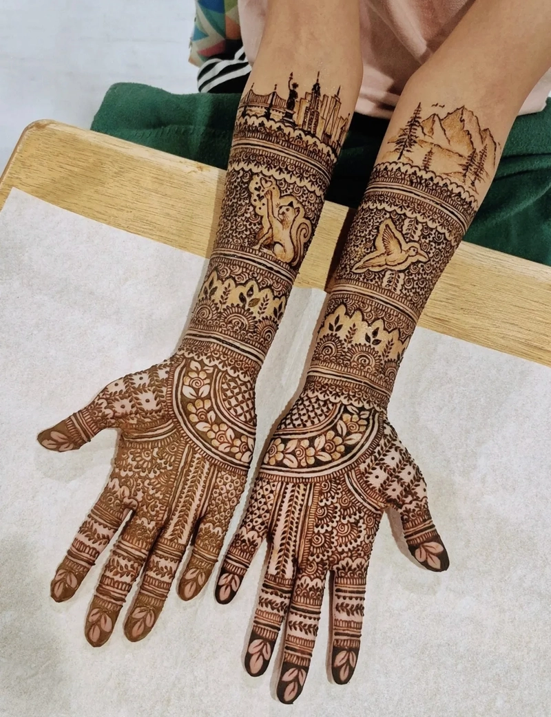 simple cat mehndi design