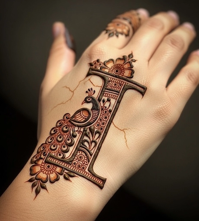 simple i mehndi design