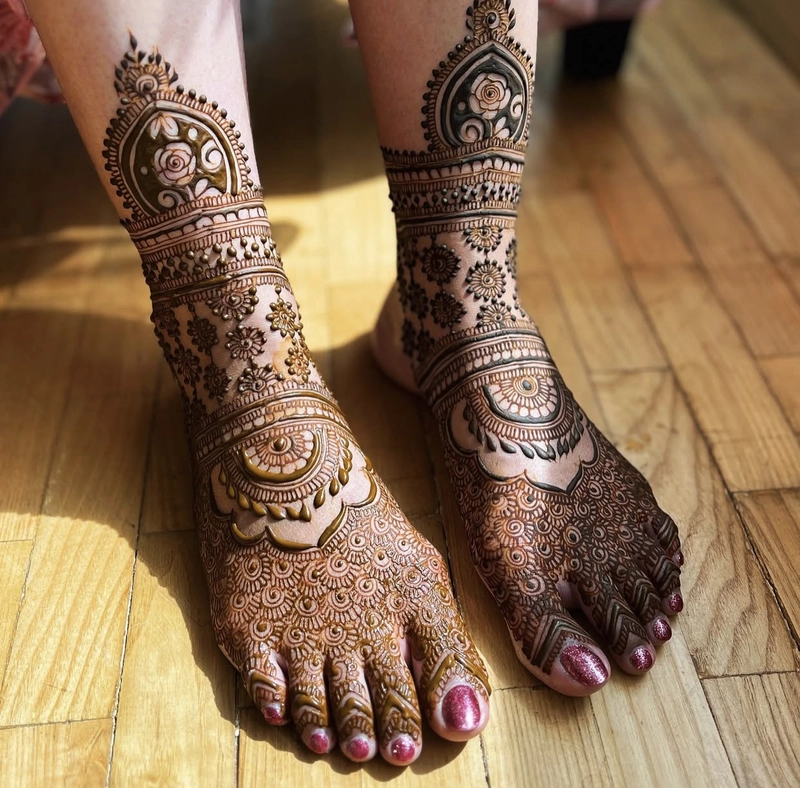 simple mehndi pair ka design