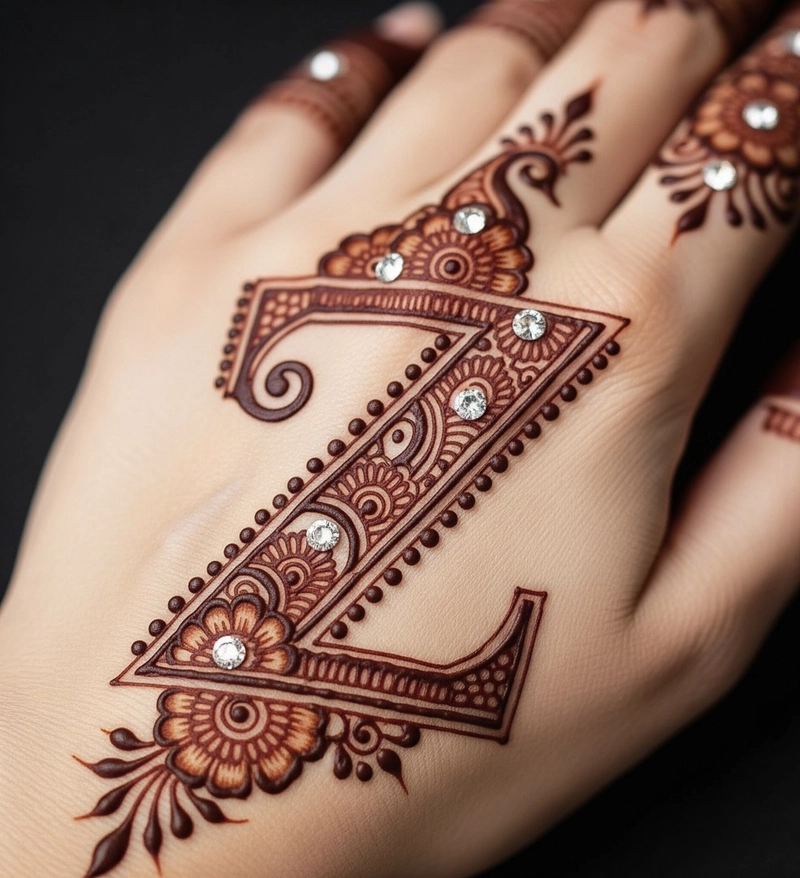simple z mehndi design