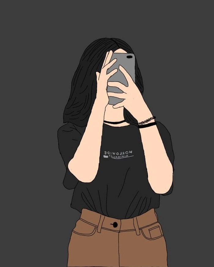 stylish girl selfie dp