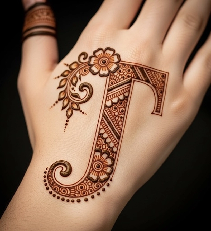 t naam ki mehndi design