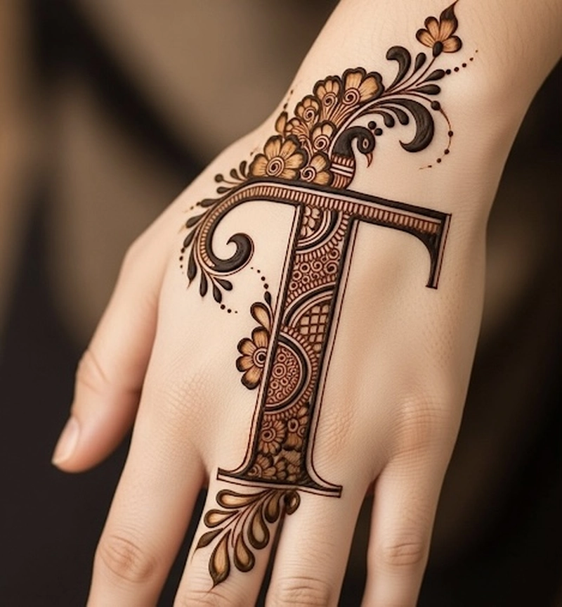 t name se mehndi design