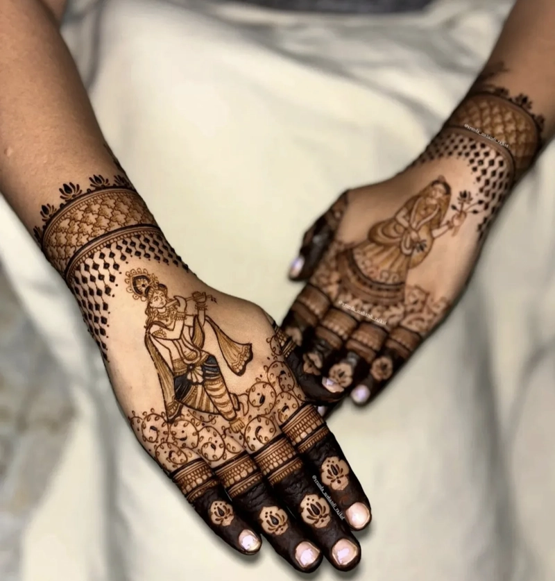tattoo radha krishna mehndi design