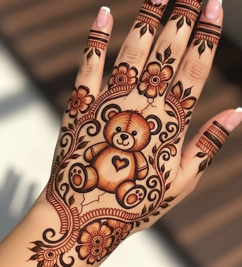 teddy bear mehndi