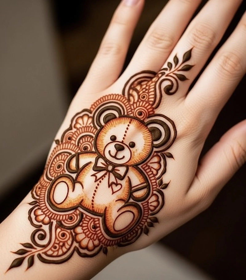 teddy design mehndi