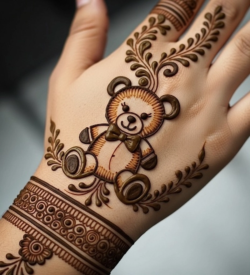 teddy mehndi design