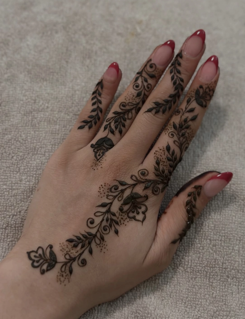 ungli par mehndi design images