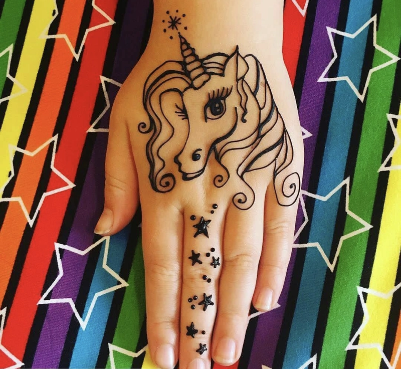 unicorn mehndi easy photo