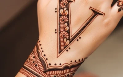 v name ka mehndi design