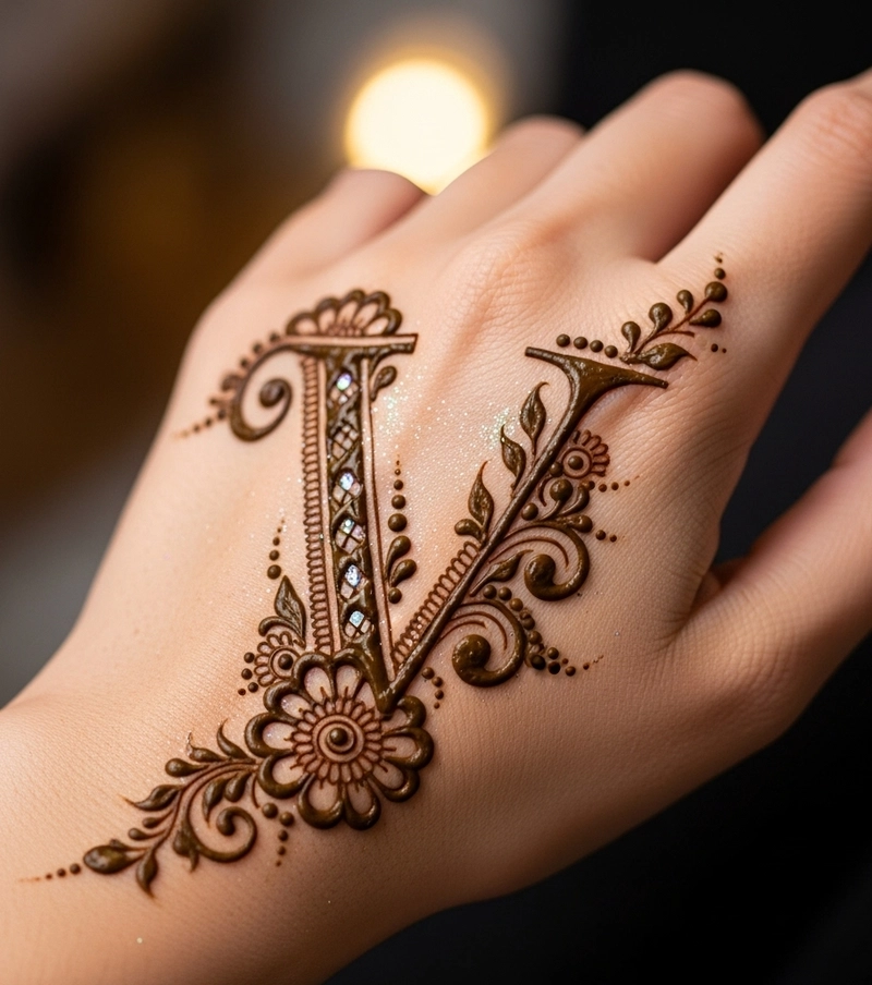 v tattoo mehndi design