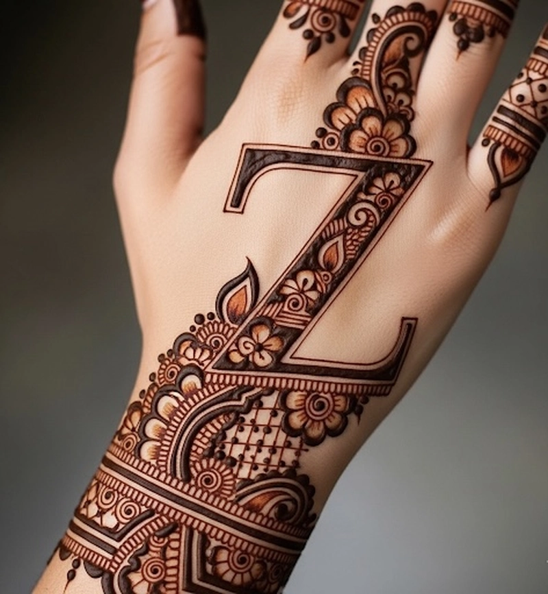z mehndi design for brides pic