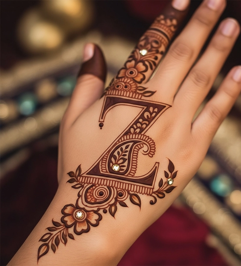 z mehndi design for front hand