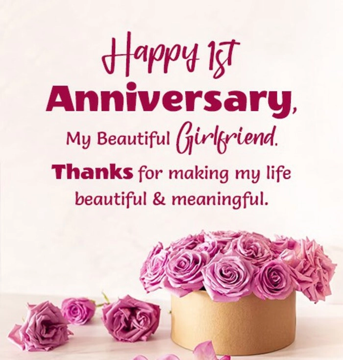 1st year love anniversary wishes for girlfriend copy and paste