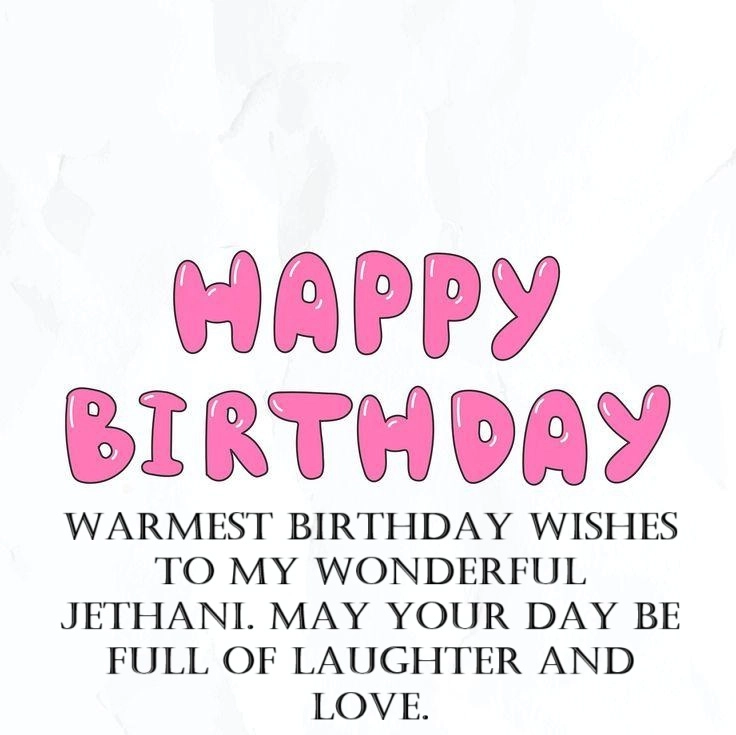 Jethani birthday wishes