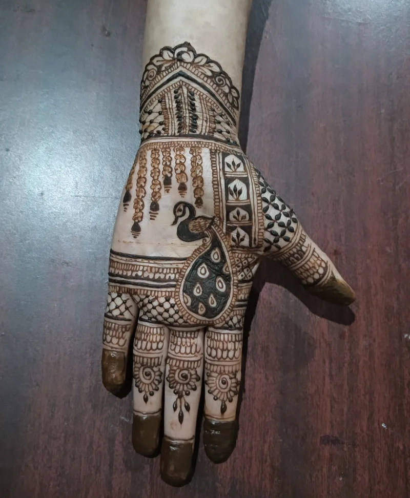 arabic peacock mehndi design